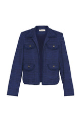 CASACO TWEED AZUL