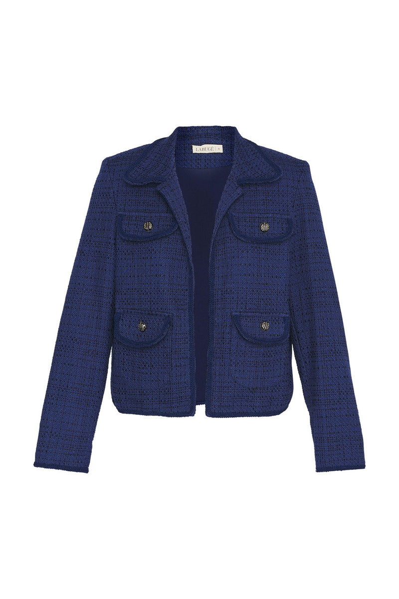 CASACO TWEED AZUL