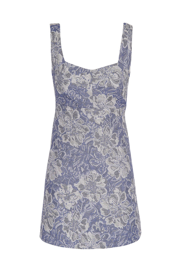 VESTIDO JACQUARD AZUL